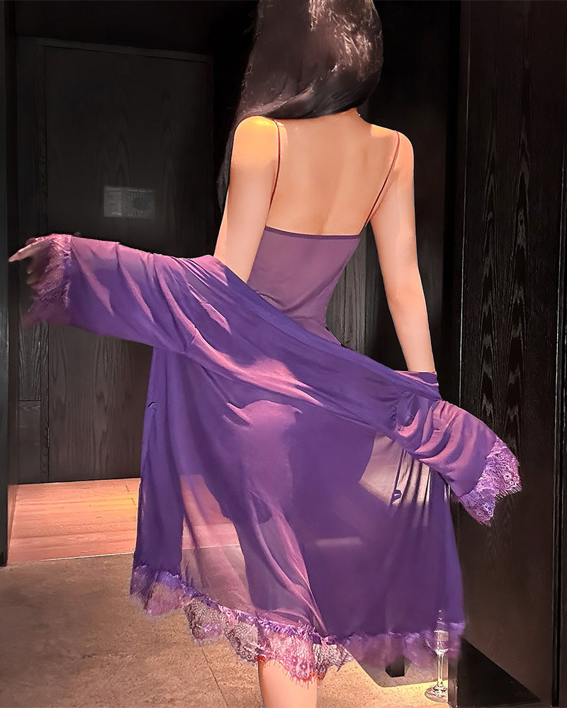 Rose | Koronkowy komplet piżamowy